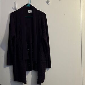 Women's purple Open-Front Sweater